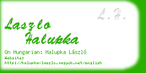 laszlo halupka business card